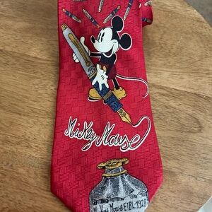 Vintage Silk Disney Red Mickey Mouse Tie